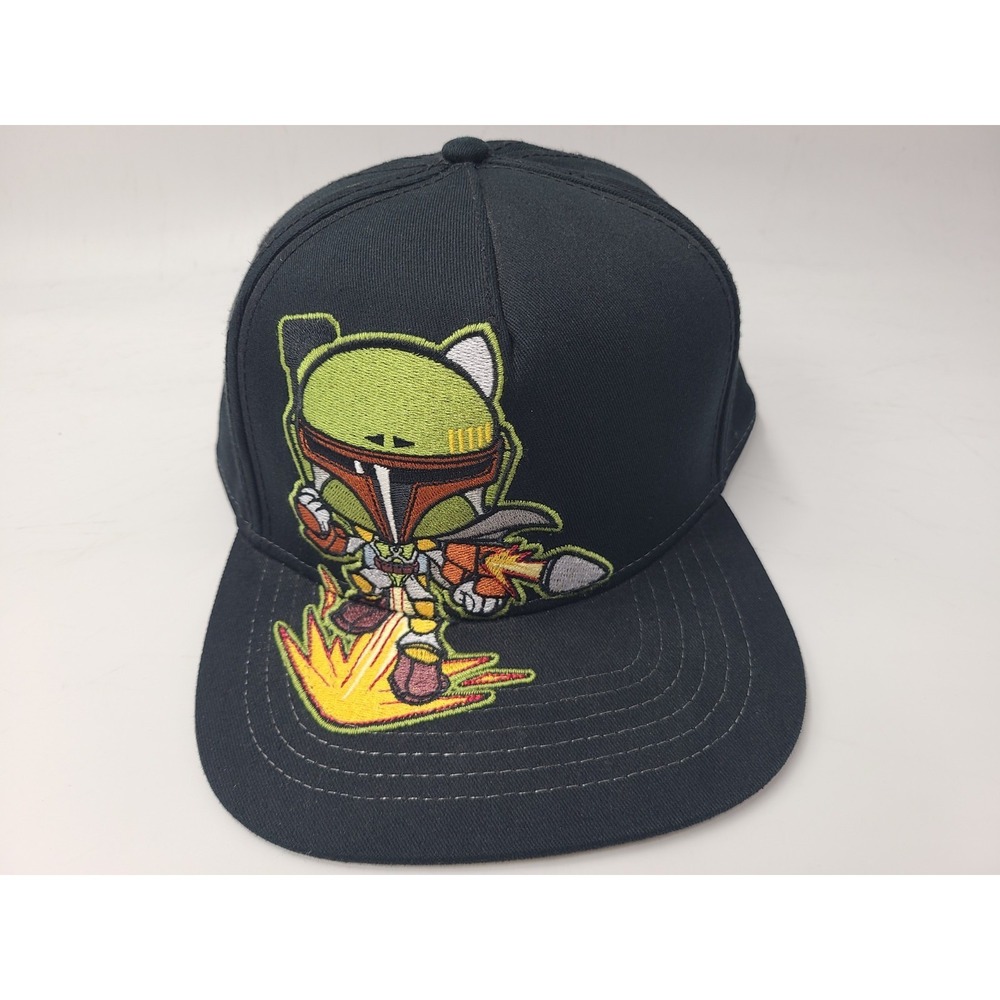 Youth Boba Fett Star Wars Snapback Hat Cap Movie Character Boy Girl Black Green